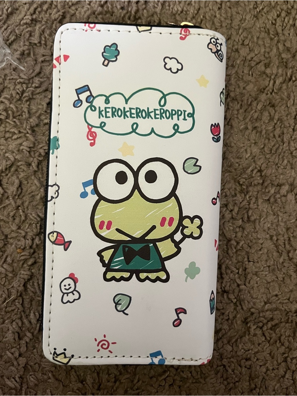 Keroppi White Cartoon Flip Phone Wallet Case